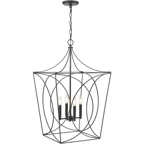 Tracy 4 Light 18 inch Matte Black Indoor Pendant Ceiling Light